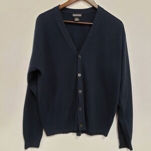 Jantzen Mens Vtg Navy Blue Cardigan Size L Old Money Classic Preppy Academia‎